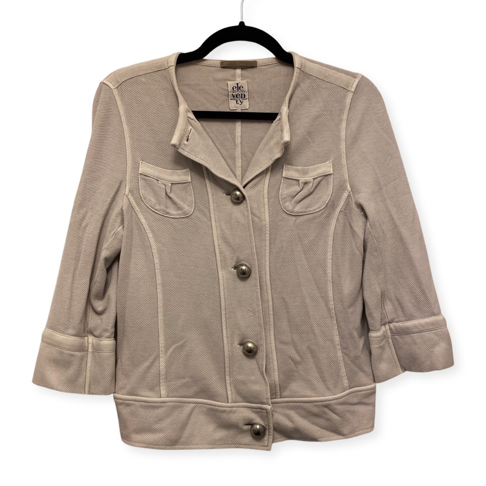 Eleventy Button Down Beige Jacket - image 1